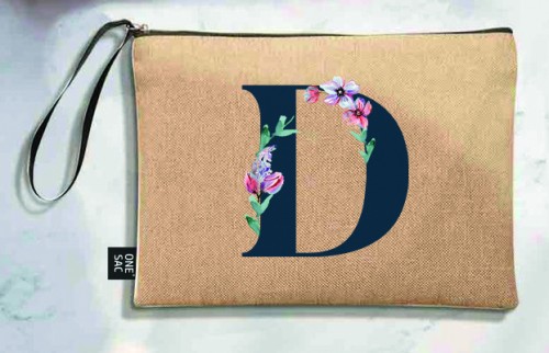 Bolso de mano letra d una pieza (diseño variado) (25×18×1 )